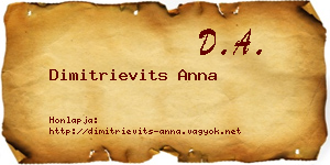 Dimitrievits Anna névjegykártya