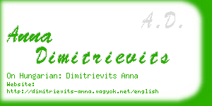 anna dimitrievits business card